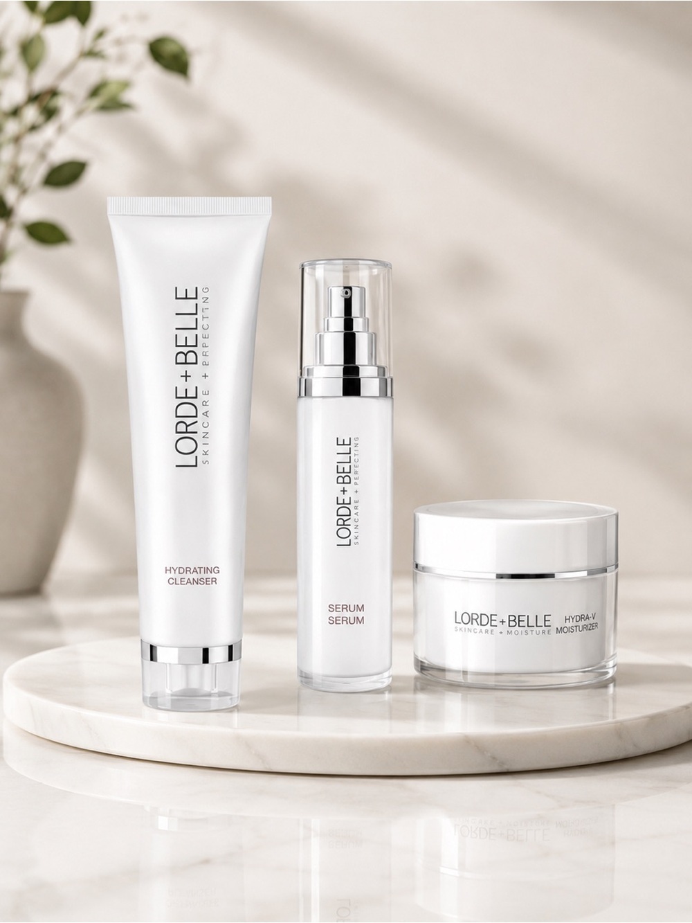 Lorde + Belle CC Skincare Regimen Set Hydrating Cleanser Serum Hydra-V